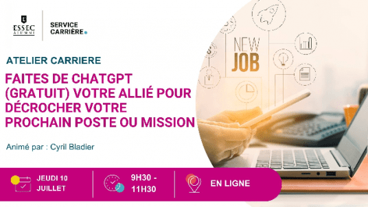 Webinaire : Faites de ChatGPT (gratuit) votre allié pour décrocher votre prochain poste ou mission 