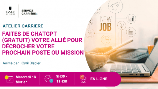 Webinaire : Faites de ChatGPT (gratuit) votre allié pour décrocher votre prochain poste ou mission 
