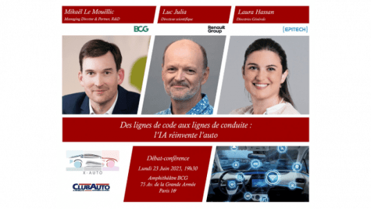 Débat-Conférence - Des lignes de code aux lignes de conduite : l'IA réinvente l'auto - L. Julia, L. Hassan, M. Le Mouëllic
